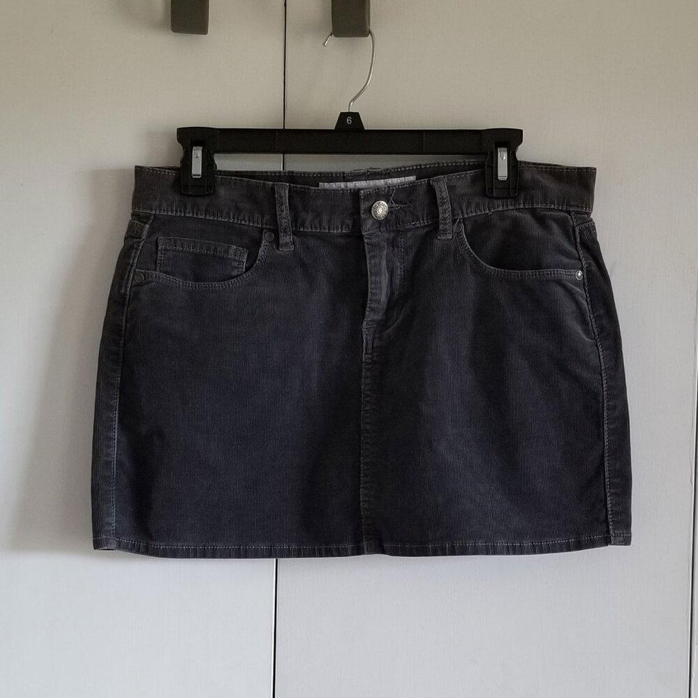 Old Navy Charcoal Gray Corduroy Mini Skirt with Pockets